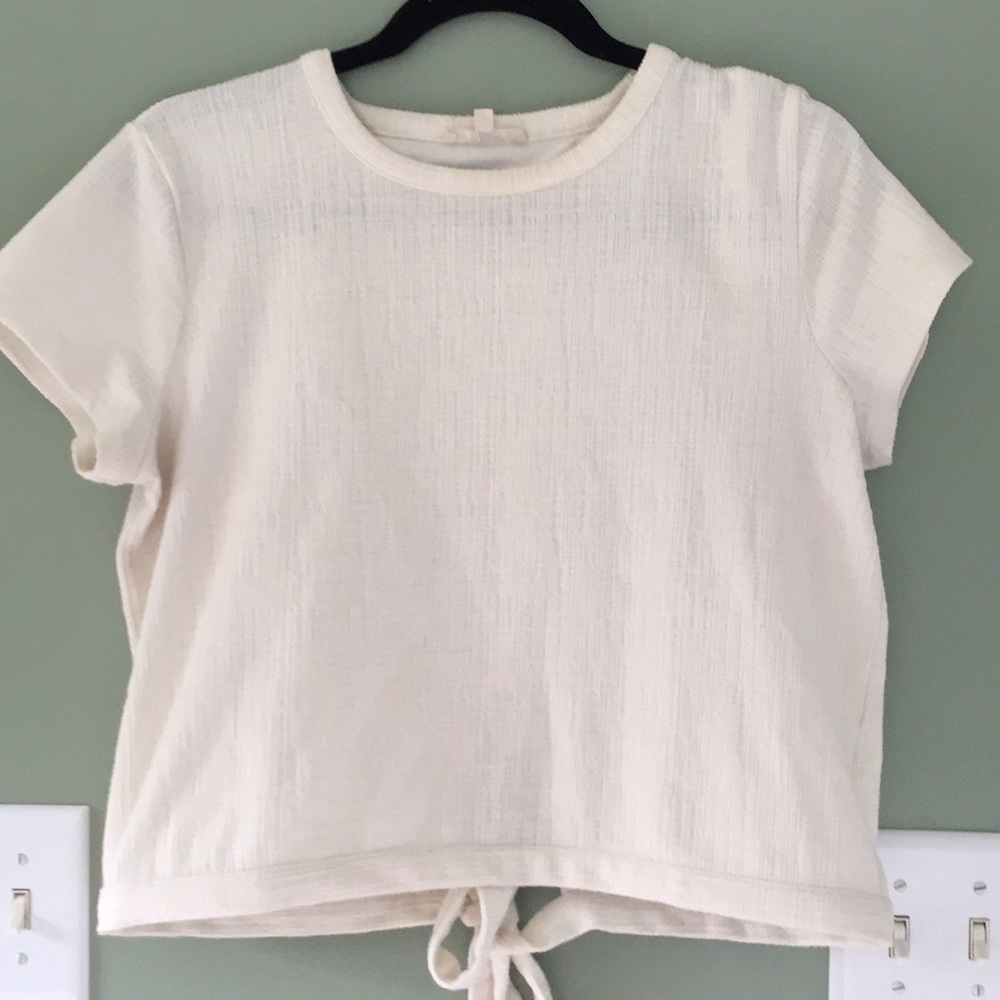 Madewell tie back bow cropped tee